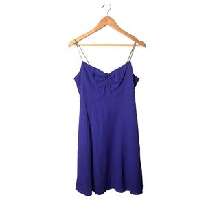 Morgan & Co. | Statement jewel strap mini dress blue purple •